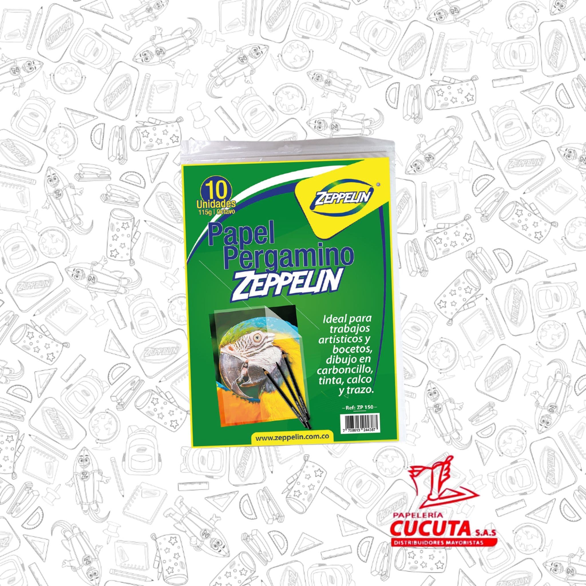 PAPEL PERGAMINO 115 GR 1/8 X10