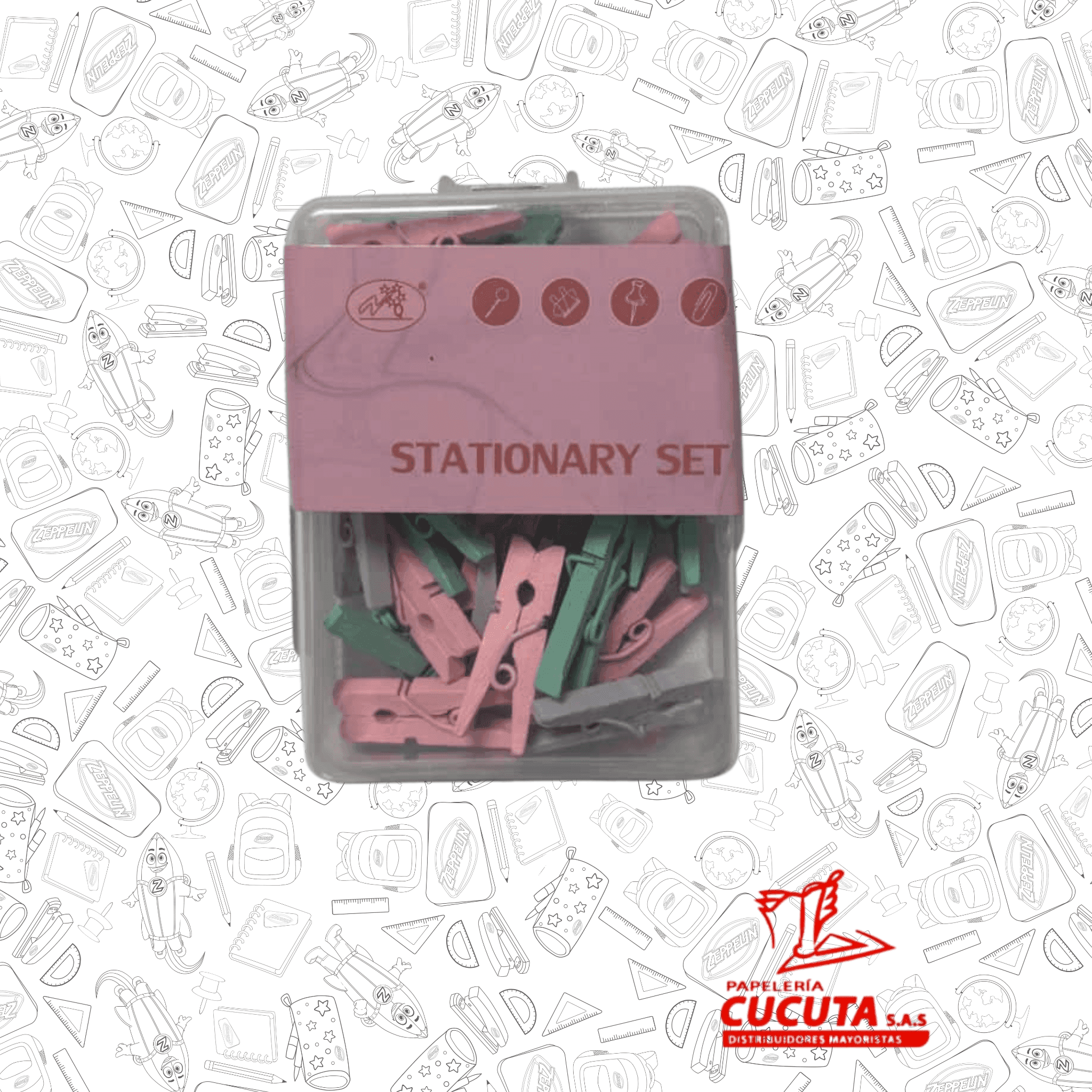 PINZA CLIP COLORES EN CAJA ACRILICA vista 2