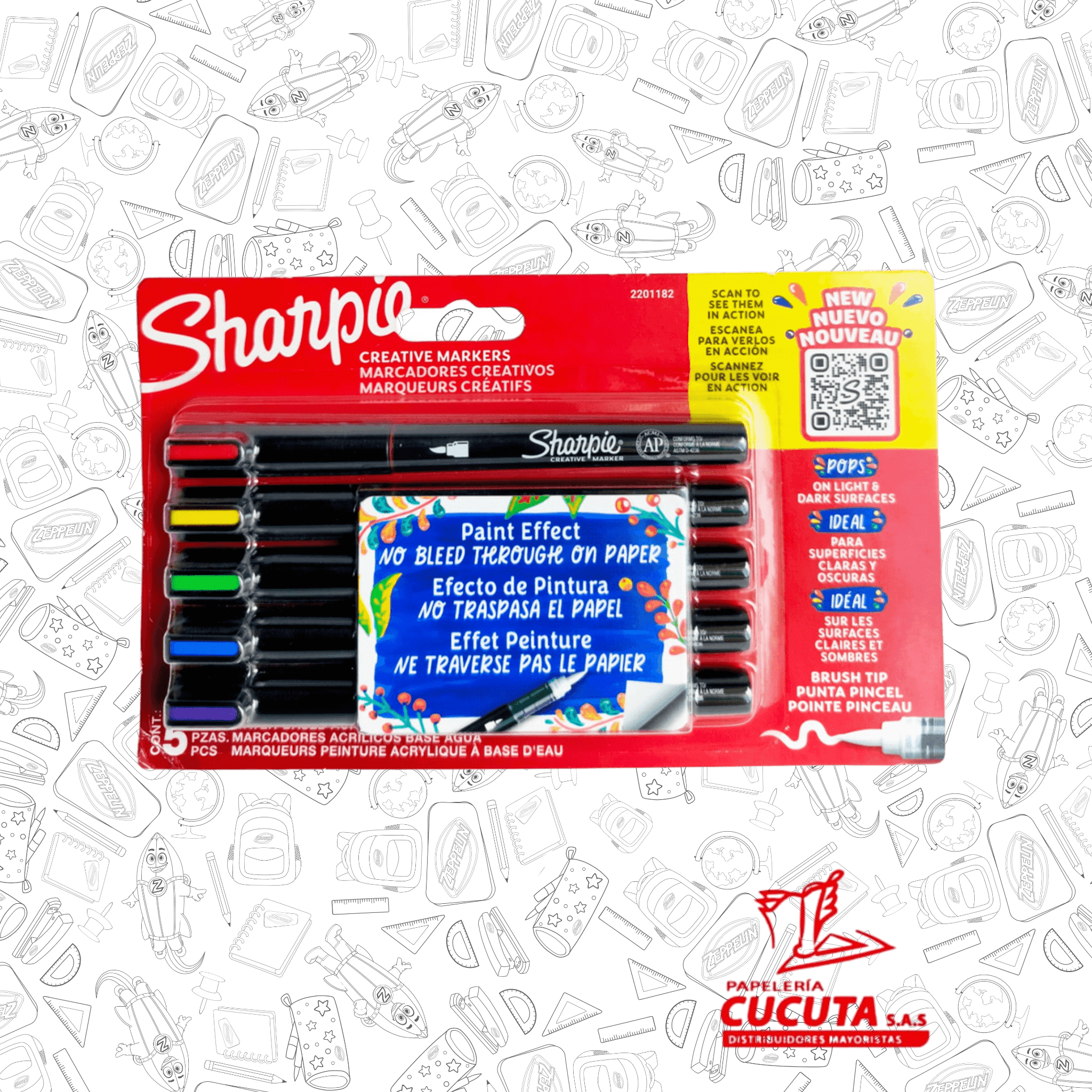 MARCADOR SHARPIE PUNTA BALA X 5