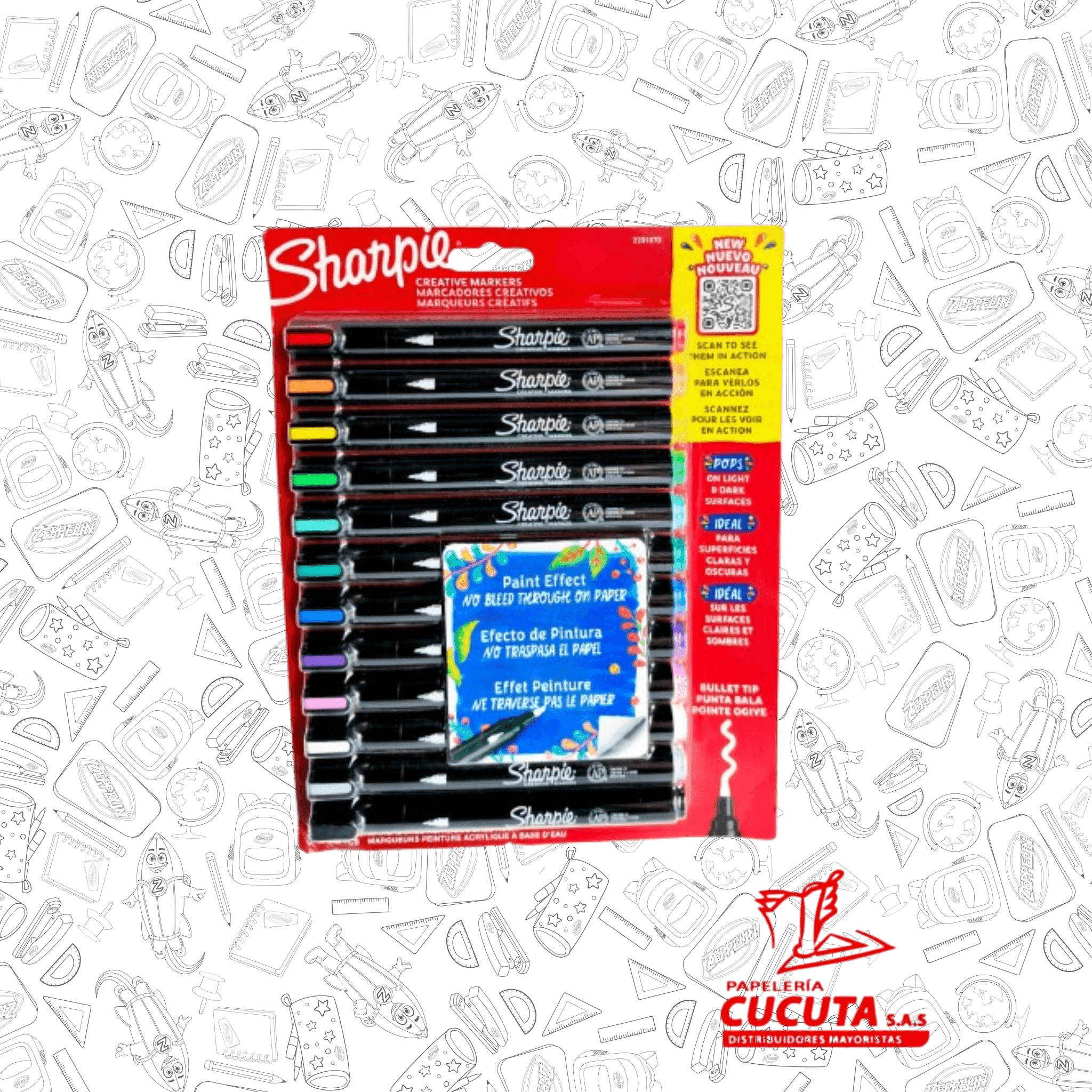 MARCADOR SHARPIE PUNTA BALA X12