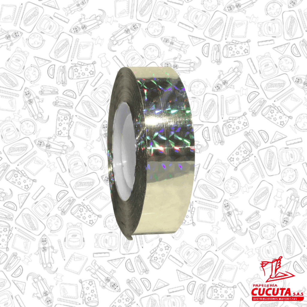 CINTA PAPEL ANCHA HOLOGRAFICA  3CM 50 YARDAS vista 4