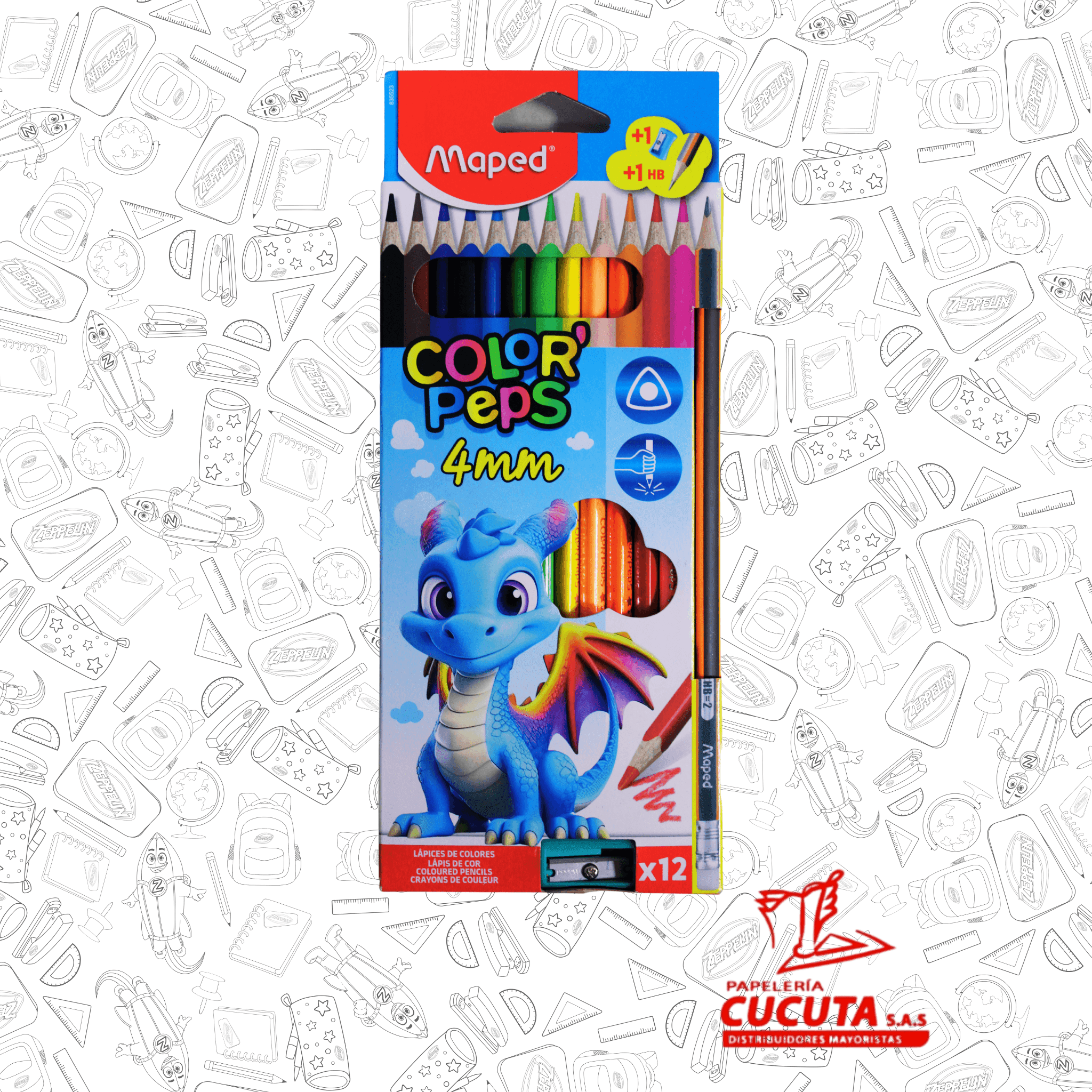 COLOR X 12 MAPED PEPS 4 MM
