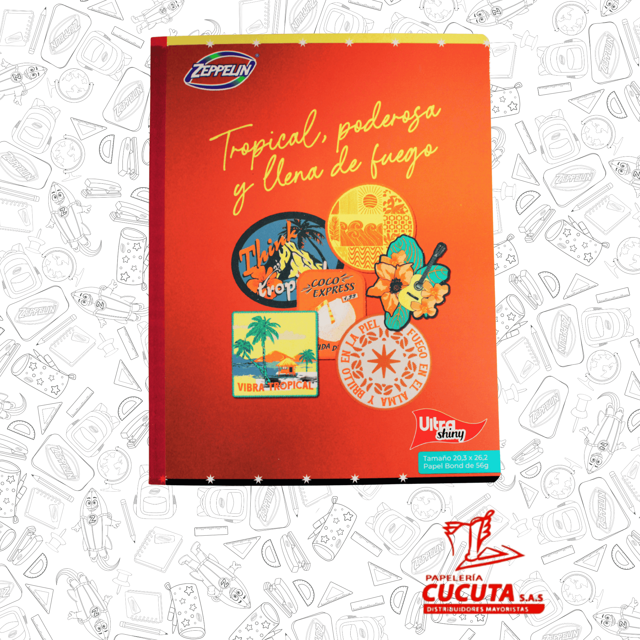 CUADERNO COSIDO 100HJ  GDE -2 ULTRA SHINY 20.3X26.2 PCX30 ZPP vista 4