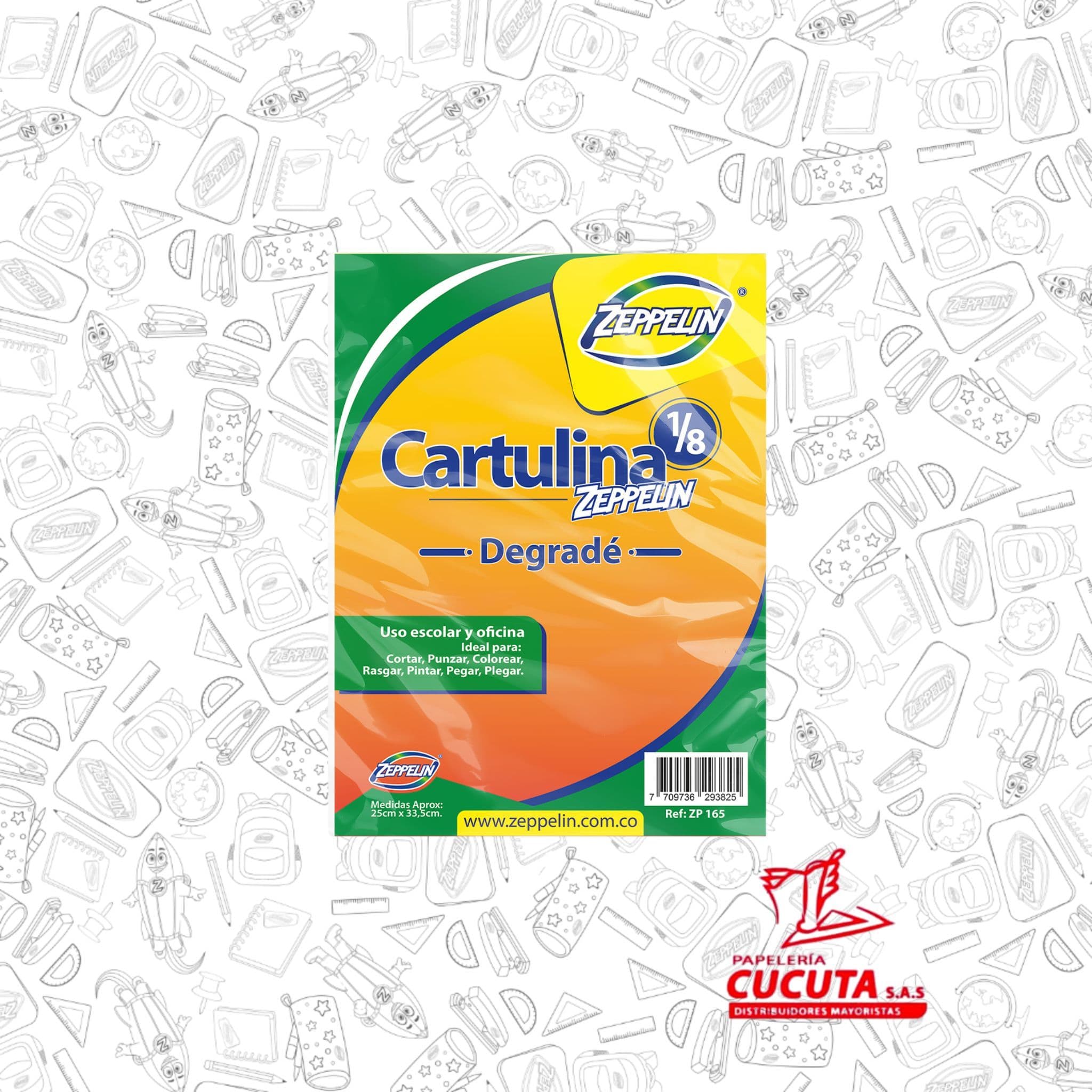 CARTULINA DEGRADE 1/8 X 10 ZEPPELIN ZP-165