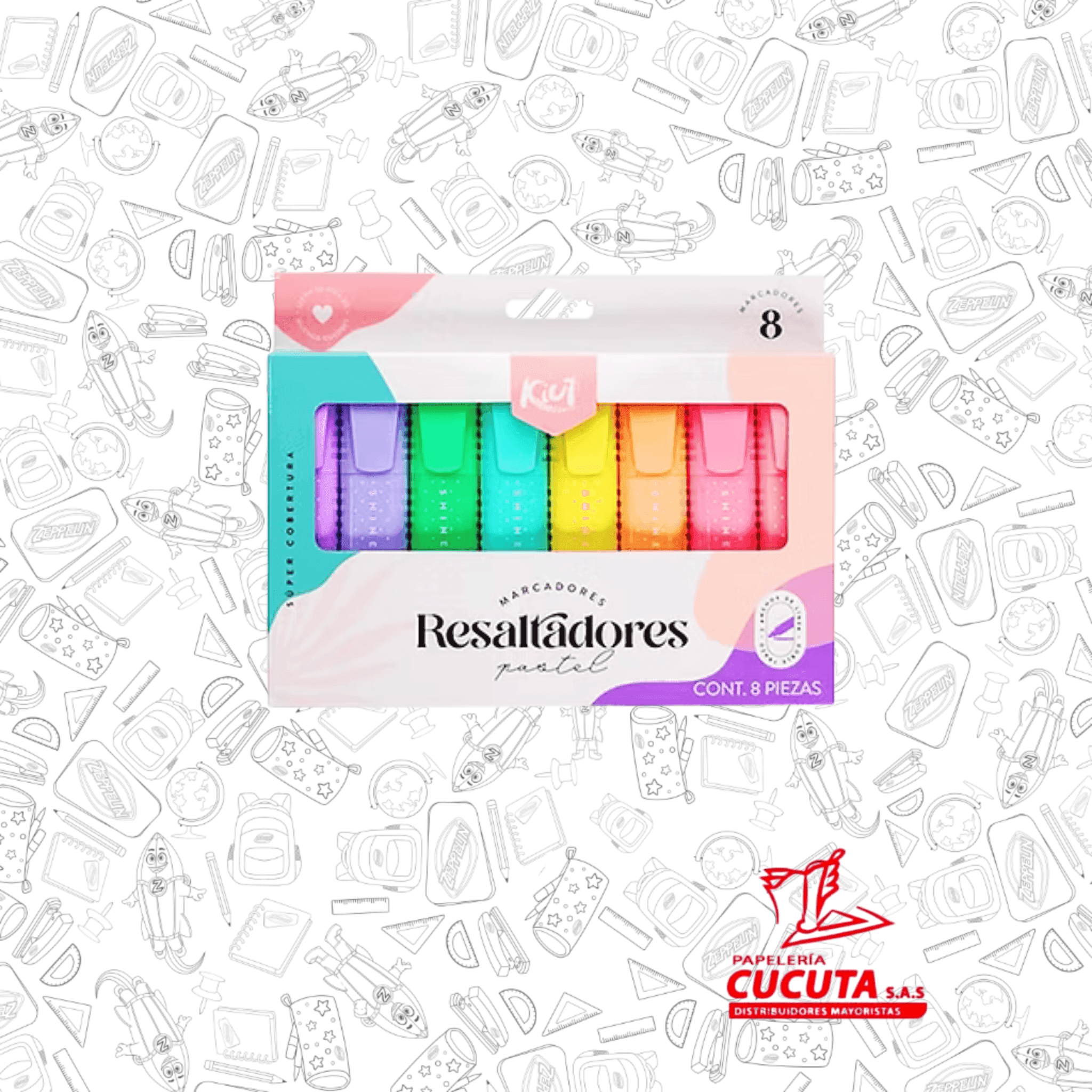 RESALTADOR KIUT PASTEL X 8 NORMA