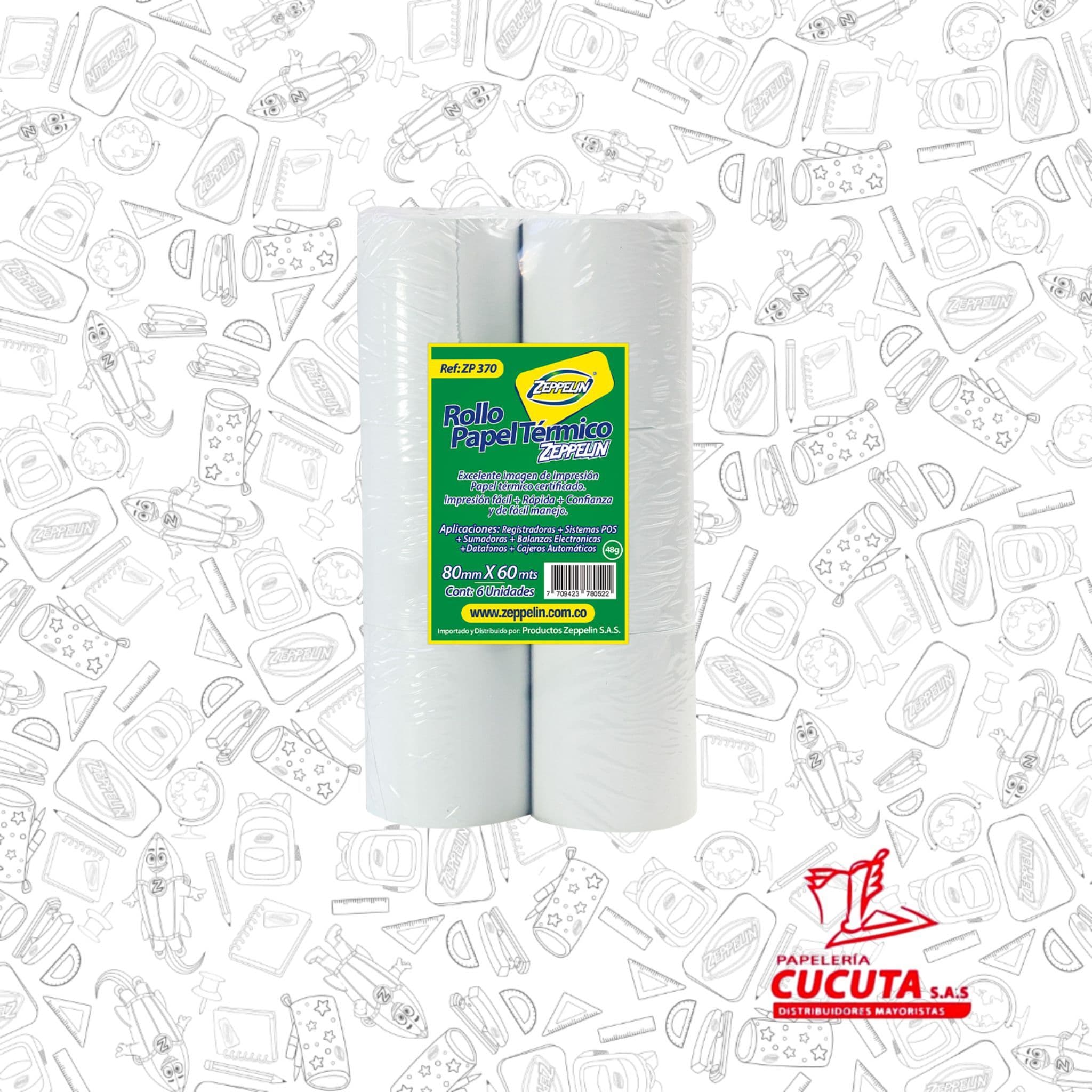 ROLLO TERMICO 80MMX60 48 G PQTX6 PCAX10PQT ZP 370 ZEPPELIN