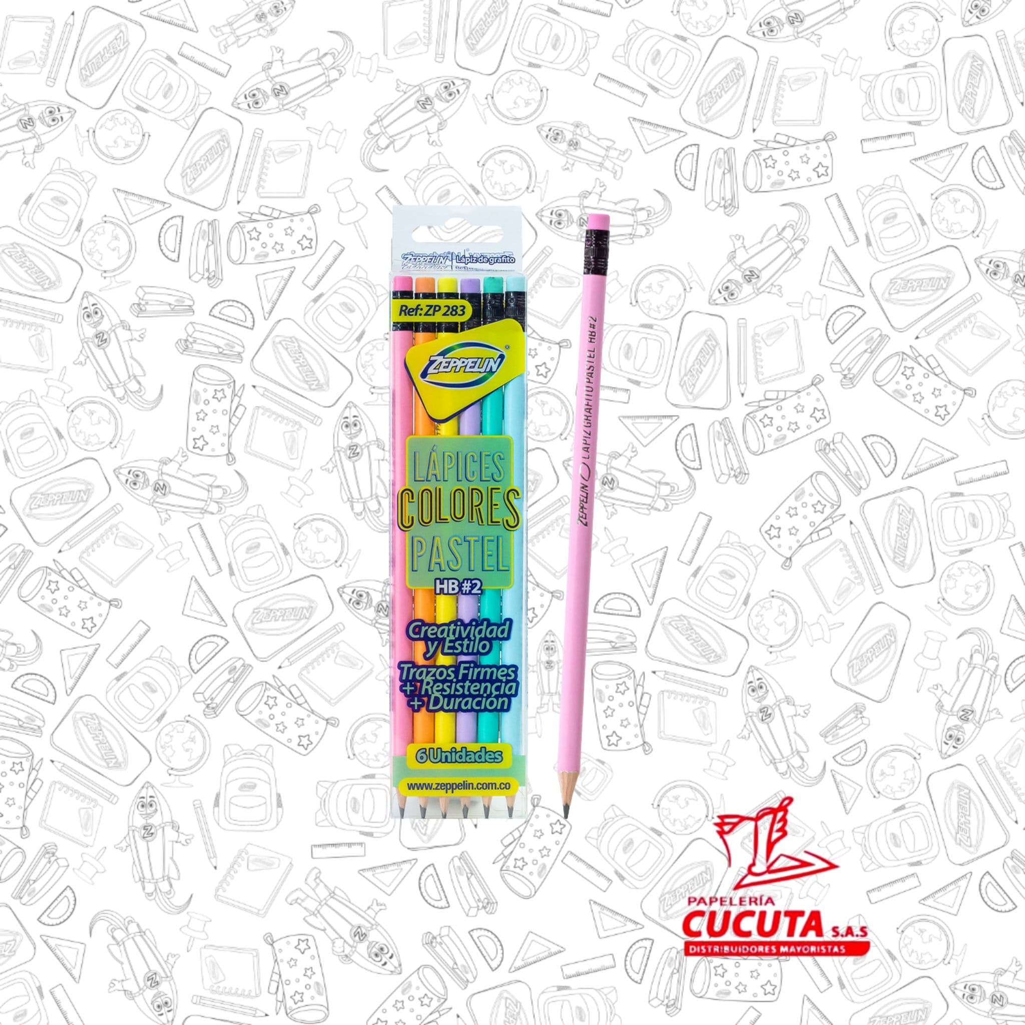 LAPICES X 6 COLORES PASTEL ZP 283 ZEPPELIN
