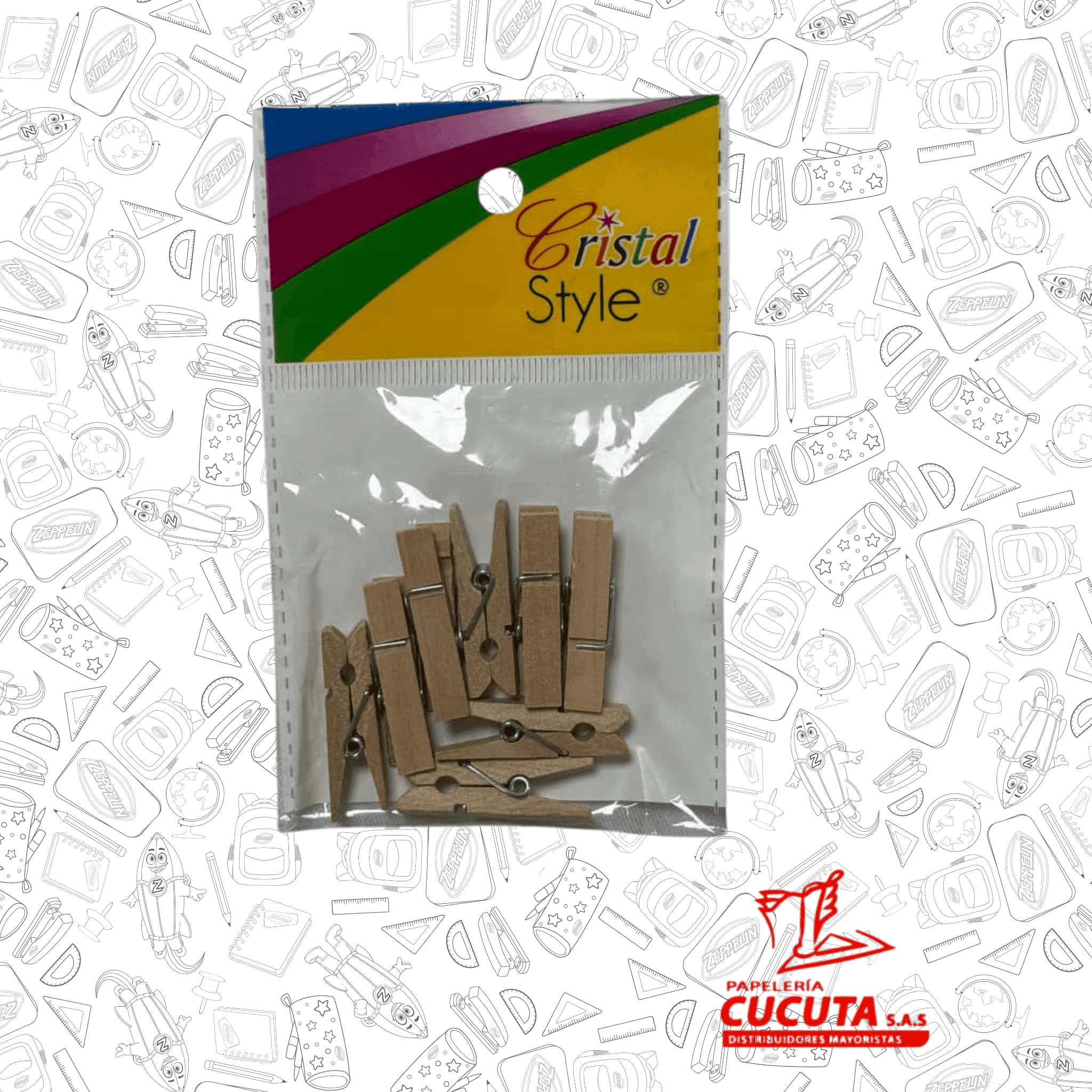 PINZA MADERA X 8 NATURAL R/ 13043 NOVOPLUS