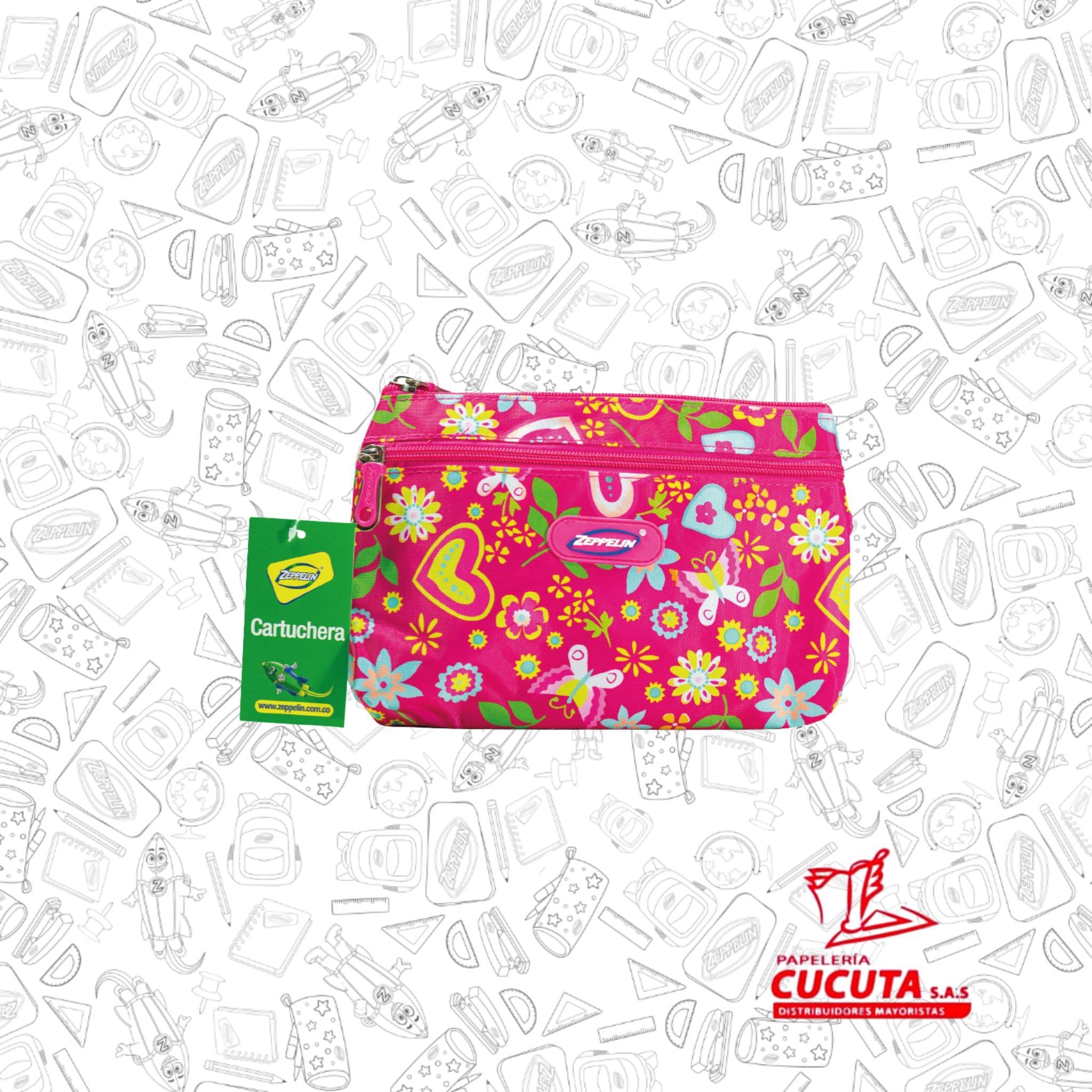 CARTUCHERA 2 CIERRES ZP383 ESTAMPADA ZEPPELIN