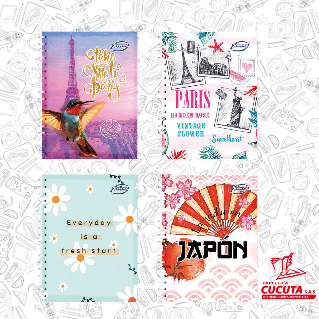 CUADERNO ACADEMICO 105 1 MT RAYADO MUJER PD ZEPPELIN NUEVO PC48