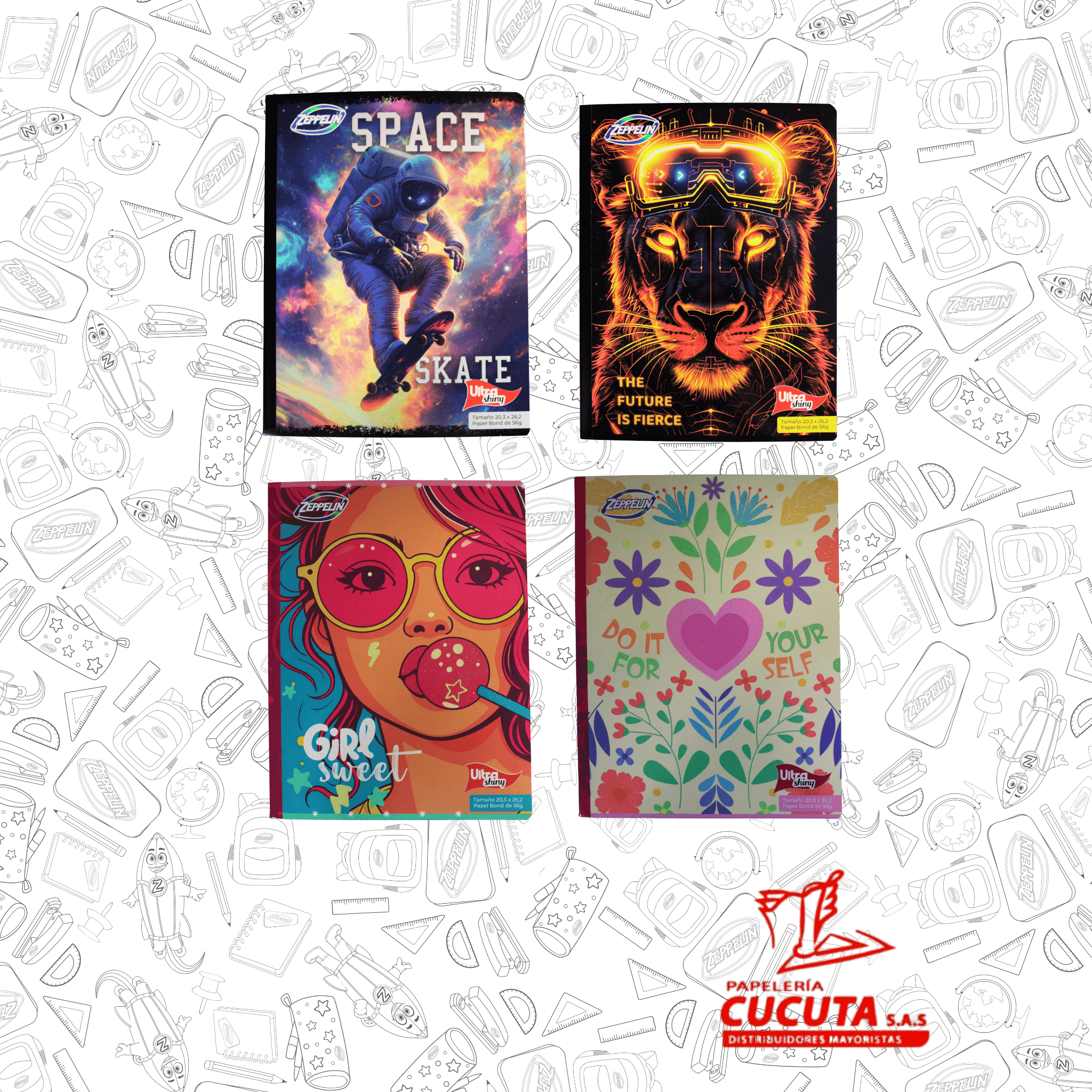 CUADERNO COSIDO 100HJ GDE -2 ULTRA SHINY 20.3X26.2 PCX30 ZPP